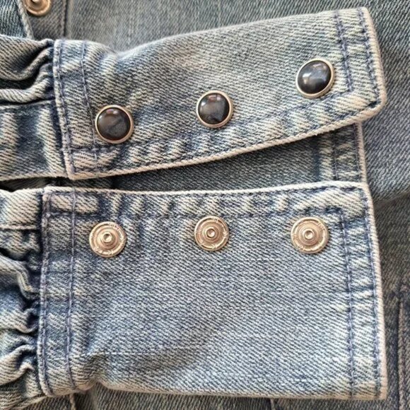 ICHI Denmark DENIM SHIRTDRESS DRESS Sz 36 or SMALL SNAP BUTTONS ** MADE IN INDIA - Picture 6 of 10